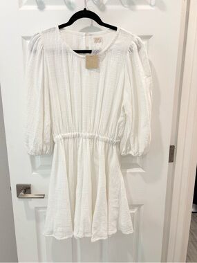 Phie Collective Organic Cotton Creamy white mini dress size‎ Medium